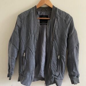 All Saints  Charcoal Bomber Jacket